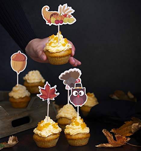 Thanksgiving Food Picks Cupcake Toppers Decorations - Appetizers Toothpicks Sticks Turkey Day Fall Dinner Party Supplies 144Ct #TOP1