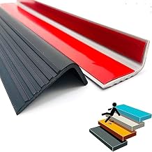 Stair Nosing, Vinyl Rubber Stair Edge Protector, Stair Nose Molding, Stair Edging, Stair Edge Trim Waterproof for Outdoor Indoor Red
