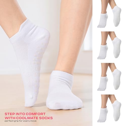 Image of CoolMate Pilates Socks with Grips for Women, Non Slip Yoga Socks