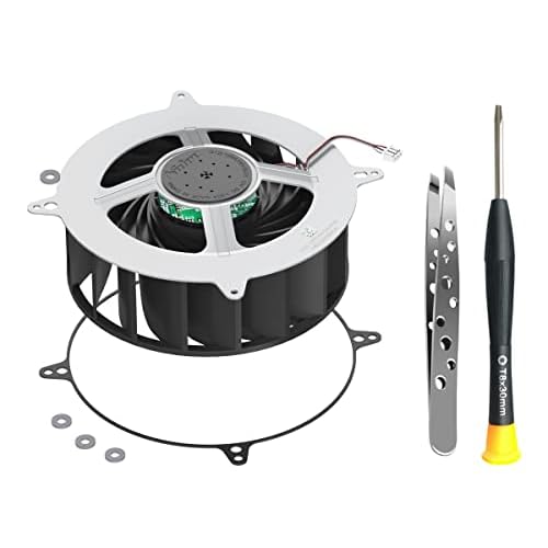 ElecGear PS5 Interner Lüfter, Zusätzlicher Stoßfester Dichtungs-O-Ring und Reparaturwerkzeugsatz Schraubendreher, Ersatz Gehäuse CPU Ventilator Kühler Cooling Fan Replacement für PlayStation 5