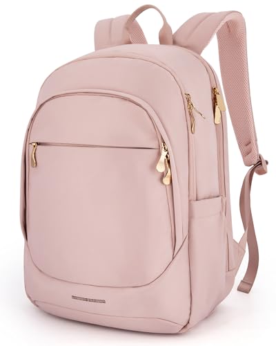 Image of LIGHT FLIGHT Collge Laptop Backpack, 15.6 inch Laptop Travel Backpack for women, College Computer Bookbag Casual Bag for Work Travel College, Gifts for Women,Pink