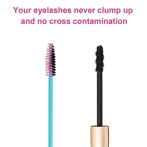 Cuttte 100Pcs Disposable Mascara Brushes Wands With Container, Eyelash Brush Spoolie Brushes For Eyelash Extensions And Mascara Use #TOP4