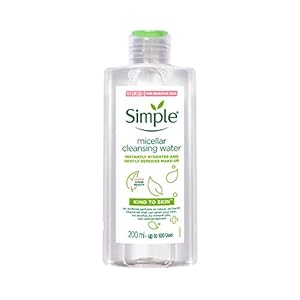 Simple Gezichtswater, voor dagelijks gebruik reinigend micellair water Bijzonder zachte reiniging, 200 ml