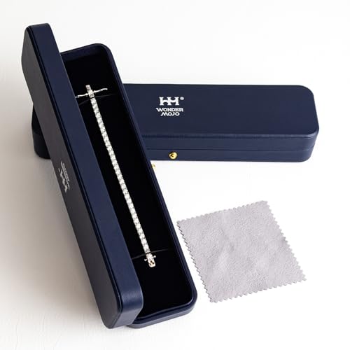 Moissanite Tennis Bracelet,10.5-14 Carats Lab Grown Diamond Tennis Bracelet for Women 18k White Gold Plated 925 Sterling Silver Men's Bracelet 3-4mm D Color VVS1 Round Cut Moissanite Bracelet for Women Men Jewelry Gift2