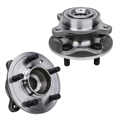 Detroit Axle - Pair Front Wheel Bearing and Hubs Assembly with 5-Lug for Land Rover Range Rover Sport 2006-2013, LR3 2005-2009, LR4 2010-2016