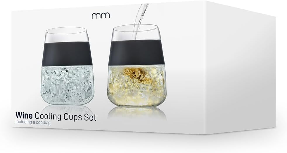 Wine Cooler Cups - Set of 2 with Cool Bag - For Wine, Cocktails and Soft Drinks - Ideal for Summer & Travel