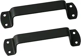 Kit 2 Puxador de Porta Tipo “U” - Alto Brilho - Design Clássico e Elegante - Ideal para Portas de Correr, Portões de Alumínio, Madeira e Esquadrias Metálicas (Preto)