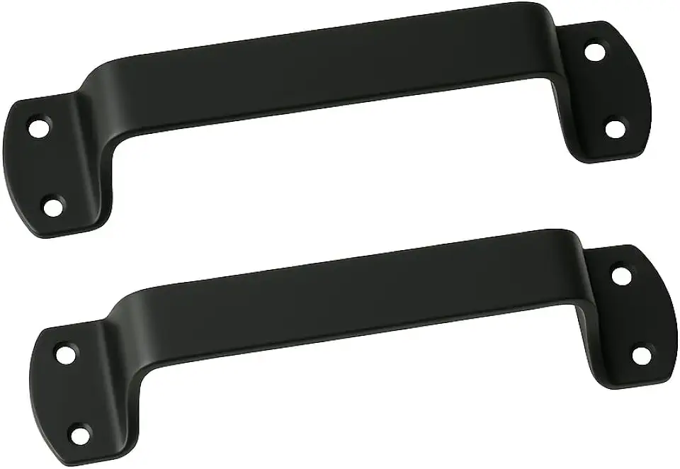 Kit 2 Puxador de Porta Tipo “U” - Alto Brilho - Design Clássico e Elegante - Ideal para Portas de Correr, Portões de Alumínio, Madeira e Esquadrias Metálicas (Preto)