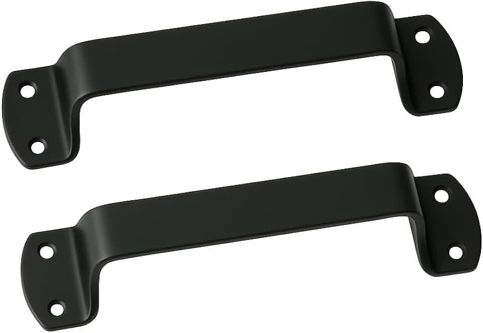 Kit 2 Puxador de Porta Tipo “U” - Alto Brilho - Design Clássico e Elegante - Ideal para Portas de Correr, Portões de Alumínio, Madeira e Esquadrias Metálicas (Preto)