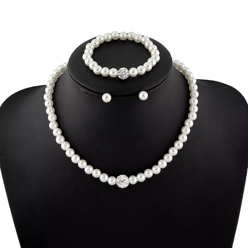 ANNACREATIONS Korean Style Pearl Metal Hair clips Pearl Barrettes Hairpin Pearl Pendant Choker Necklace With Pearl Bracelet Stud Earrings Combo Set... - Image 3