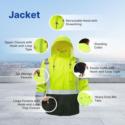 NORTHSKY Hi-Vis Reflective Rain Suit Waterproof Safety Rain Jacket Rain Gear for Men and Women Fishing Outdoor Work Raincoats - Image 5