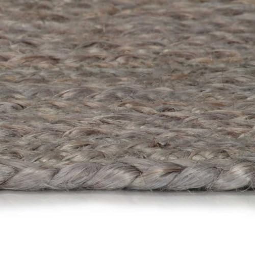 Tapis rond en jute gris 240 cm solution sol robuste entrée et chambre