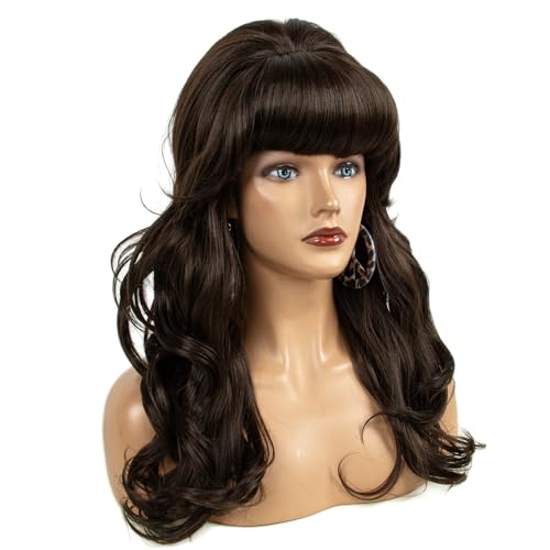 Image of H&Bwig 60s Retro Beehive Wigs for Women 70s Classic Style Cosplay Wig (long-Brown)