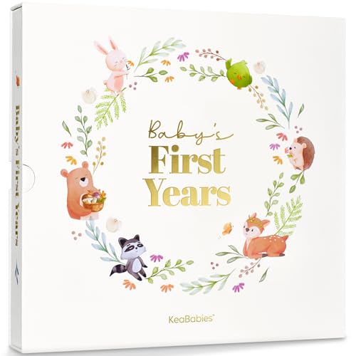 Image of Keepsake Baby Memory Book, Girl, Boy - Beautiful First 5 Year Journal Book, 100 Pages Newborn Milestone Scrapbook, From Pregnancy to Age 5, First Time Mom Gifts for Baby Shower, Gender Neutral (Muse)