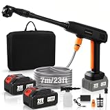 Motor de alto rendimiento de 800 W – 1000 PSI / 69 bar de alta presión inalámbrica: potente chorro de alta presión para una limpieza sin esfuerzo en todas las superficies: coche, patio, entrada, fachada, ventanas y más.