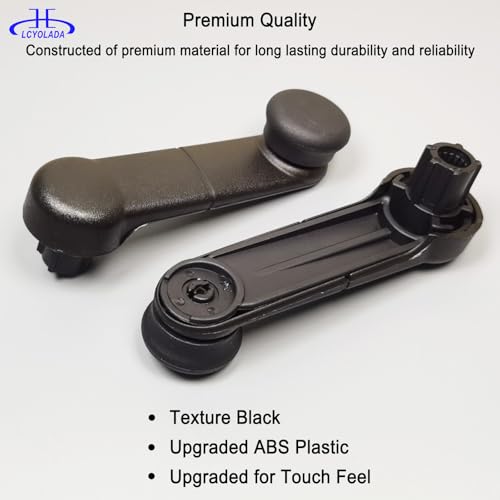 Image of Window Crank Handle for Ford F-150 F-250 F-350 F-450 F-550 Super Duty, E-150, E-250, Ranger & Lincoln Mark LT & Mazda B2300, Replaces 767MX, F37Z1023342A, Textured Black