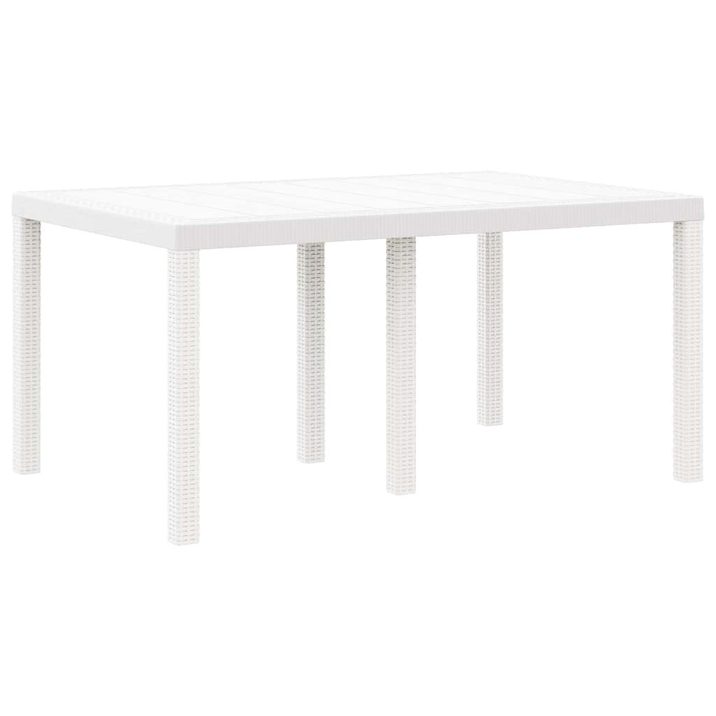 Salon de jardin résine tressée blanche抗污面料 table rectangulaire chaises coussin mousse amovible