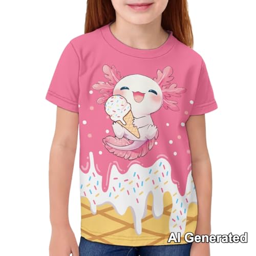 Image of Xhuibop Kids Tshirts Girls Boys 3-16 Years Summer Clothes for Teens Loose Fitting Tops