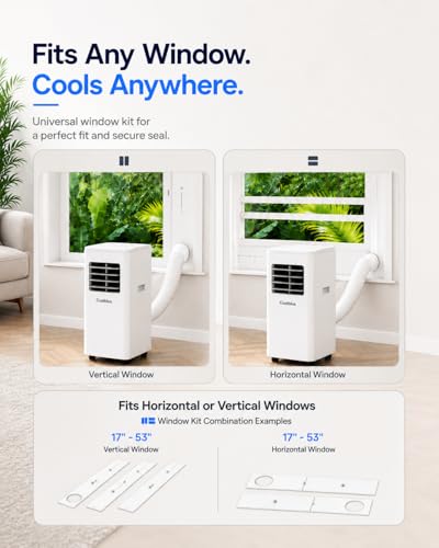 Image of Coolblus Portable Air Conditioners, 8400 BTU air conditioner Cools Up to 350 Sq.Ft, 3 in 1 Portable AC with Remote, 24H Timer, Sleep Mode, Window Kit & Filter Brush, No Wall Required