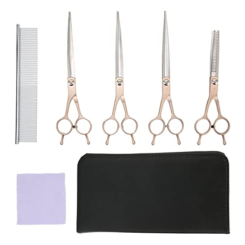 Pet Grooming Kit Stainless Steel 7 Inch Scissors Set for Dogs Cats Rabbits Hamsters