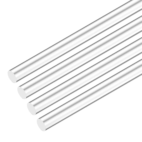 Image of M METERXITY 4-Pack Acrylic Round Rods, 11.8 x 0.51 Inch / 300 x 13 mm Clear Acrylic Dowel Rods Sticks Plastic Sticks Strip for DIY Crafts Lighting Gardening Decorations