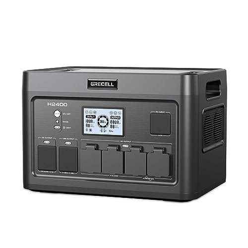 Tragbare Powerstation2400W (Spitze 4800W), 1843Wh Solargenerator für den Außenbereich Backup Batterie Pack mit 2 230V AC Ausgängen, 10-Port Powerhouse für RV Camping Angeln Road Trip Home Notfall