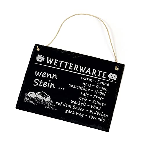 Schiefertafel Wetterwarte mit Wetter Spruch - 22 x 16 cm
