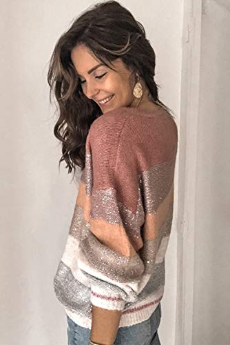 Image of ANCAPELION Women's Casual Sweater Pullover Winter Basic Sweatshirt Long Sleeve Cozy Knitted Jumper Tops Loose Fit