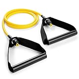 Champion Sports XP Resistance Tube Bands for Men and Women, Extra Light Resistance, Yellow - Durable Fitness Band for Strength Training, Stretching, Rehabilitation - Premium Home Workout Equipment