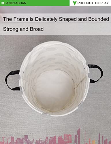 Langyashan Storage Bin, Canvas Fabric Collapsible Organizer Basket For Laundry Hamper,Toy Bins,Gift Baskets, Bedroom, Clothes,Baby Nursery (Full Love Elephant) #TOP5