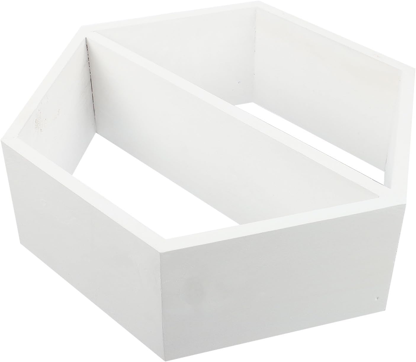 Hexagonal Wood Wall Storage Rack Holder with Polished Edges, Wall-Mounted Floating Shelf for Home Decor, Creative White Storage Holder for Kitchen Bathroom Bedroom