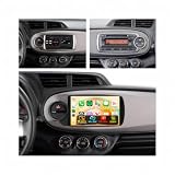 VECHTEL Autoradio Linux 9'' per Toyota Yaris 2012-2017 (Petit Écran/Bouton Clim Anneau Argenté), Wireless CarPlay Android Auto, IPS Touchscreen/Vi-Link/Bluetooth/Radio FM/RDS/DSP/Telecamera Posteriore