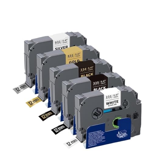 3PK 5PK 1PK TZE-231 12mmxe[vTZExe[vPTH110x[J[ubNIzCgƌ݊(5pcs mixed color 3)