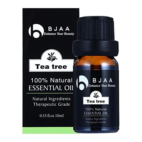 BJAA Tea Tree Essential Oil - 100% Pure Natural Premium Therapeutic Grade for Aromatherapy Diffuser Massage and Skin Care Use - Essential Oil for Acne Treatment, Hair Care - Plant Therapy (10ml) Cover