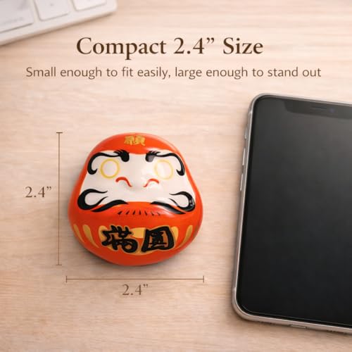 Imán de cerámica decorativo estilo japonés Daruma miniatura 4