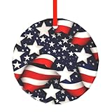 Adornos de Navidad Drapeau Américain Rayures Traditionnelles Décorations de Noël en Verre Traditionnel pour votre Sapin de Noël