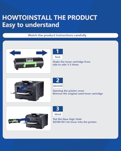 Image of B2360 M11XH High Yield Toner Cartridge Replacement for Dell B2360d /B2360dn /B3460dn /B3465dn /B3465dnf Laser Printers, 1-Pack, Black [8,500 Pages]