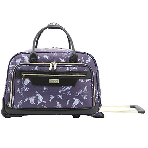 Travelers Club Women's Rolling Duffel, Blue Print, 19-Inch