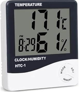 Dijital LCD Elektronik Alarm Saat Termometre Higrometre Hava İstasyonu Kapalı Alan Masa Saati Beyaz Siyah