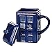 Tasse Kaffeebecher Doctor Who Tardis Police Box Keramikbecher Tasse Mit Deckelabdeckung Für Tee Kaffeebecher Lustiges Kreatives Geschenk Weihnachtsgeschenke Kinder Männer, 500Ml Quadratische Tasse