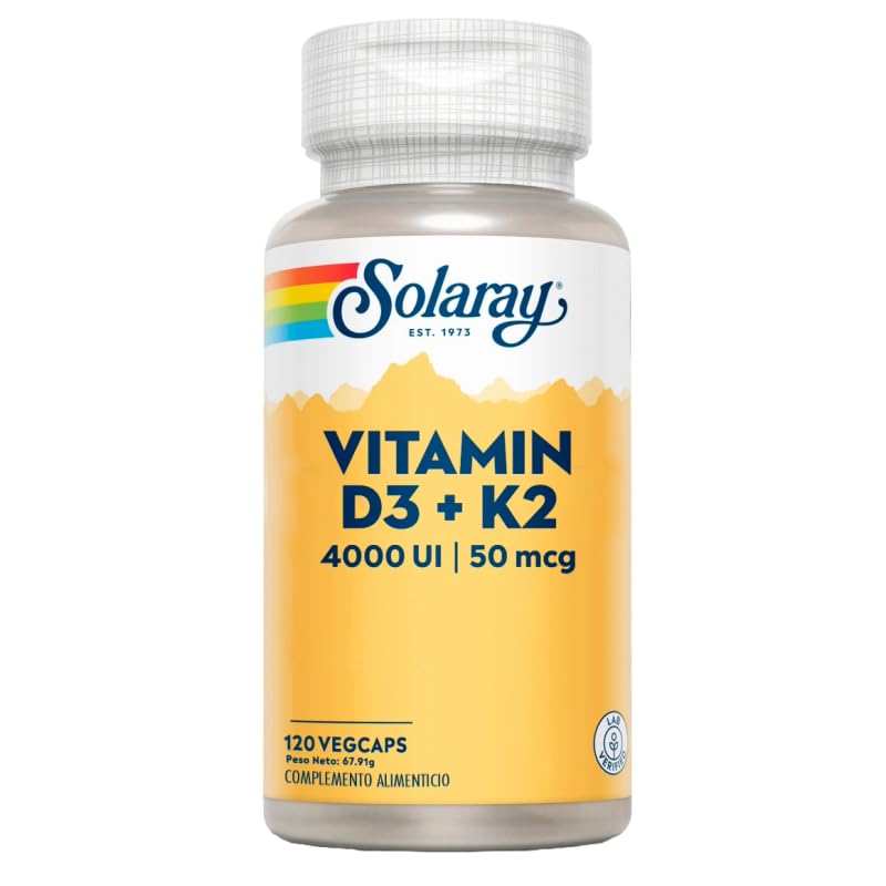 Pack 2 Unidades | Vitamin D3 + K2-120 cápsulas | Solaray