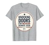 Knocking Doors for Michigan Senate 2026 T-Shirt, Men, Heather Grey, Large