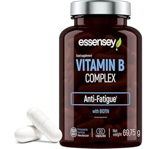 Essensey Vitamin B Complex -11 Active Ingredients – Biotin, Folic Acid – Revive Your Energy, Beat Fatigue and Improve Your Mood with 8 B Vitamins – 90 Vegetarian Capsules