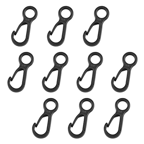 10Pcs Lanyard Hooks Bulk Small Hooks for Lanyards Clip Clasp Basic Buckle Lanyard Hooks for Hanging Black