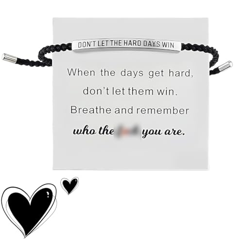 iuiiaii Inspirational Bracelets for Women Dont Let the Hard Days Win Bracelet Strength Bracelet Women Adjustable Rope Bracelets Womens Encouraging Jewelry for Family Friends Girls Daily Wear
