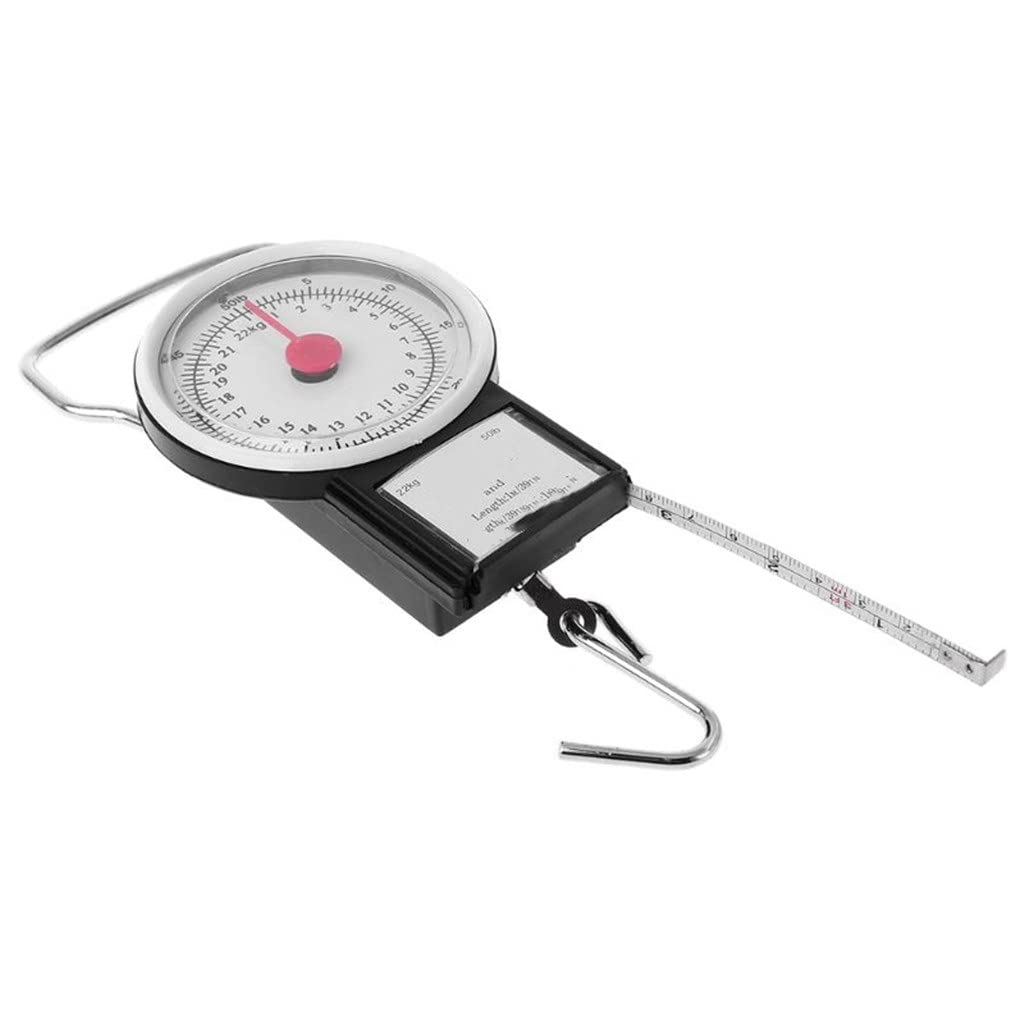 Waga bagażowa, 22kg/50lb przenośna waga wisząca bilans haczyk na ryby ważenie miarka kuchenna waga wędkarska ważenie