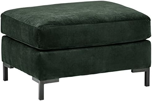 Amazon Brand – Rivet Edgewest Modern Ottoman, 32"W, Hunter Green