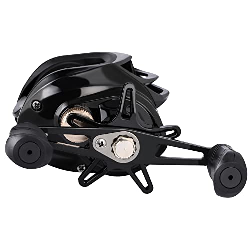 Image of Sougayilang Baitcasting Reels, Super Smooth Baitcast Reel with Magnetic Braking System Baitcaster Reel-Black-Left