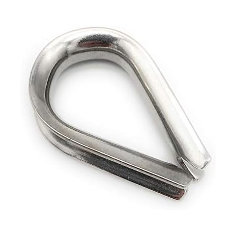 10 Stück Drahtseil Kauschen 3 mm ähnl. DIN 6899, Form B V4A Edelstahl rostfrei (Größe Wählbar: 2 2,5 3 4 5 6 8 mm) AISI316 INOX Stainless Steel Kausche (3mm) Cover