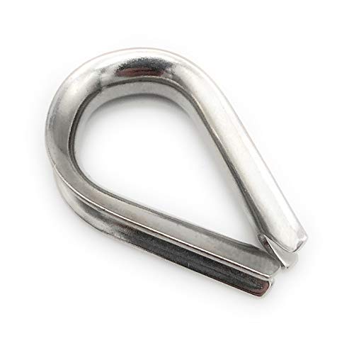 10 Stück Drahtseil Kauschen 3 mm ähnl. DIN 6899, Form B V4A Edelstahl rostfrei (Größe Wählbar: 2 2,5 3 4 5 6 8 mm) AISI316 INOX Stainless Steel Kausche (3mm) Cover